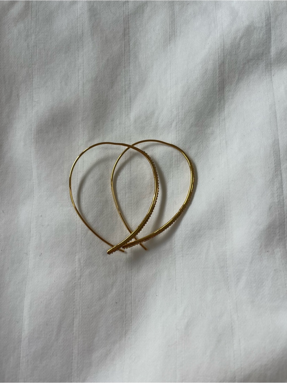 Stella & Dot Gold Crossover Hoop Earrings - Picture 5 of 5